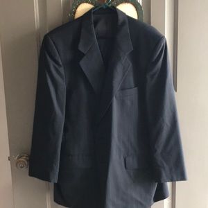 Men’s suit black with grey pinstripe